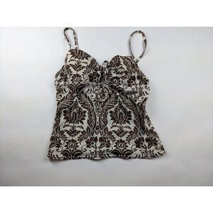 Victoria's Secret Brown & White Tankini Swimsuit Top 36A